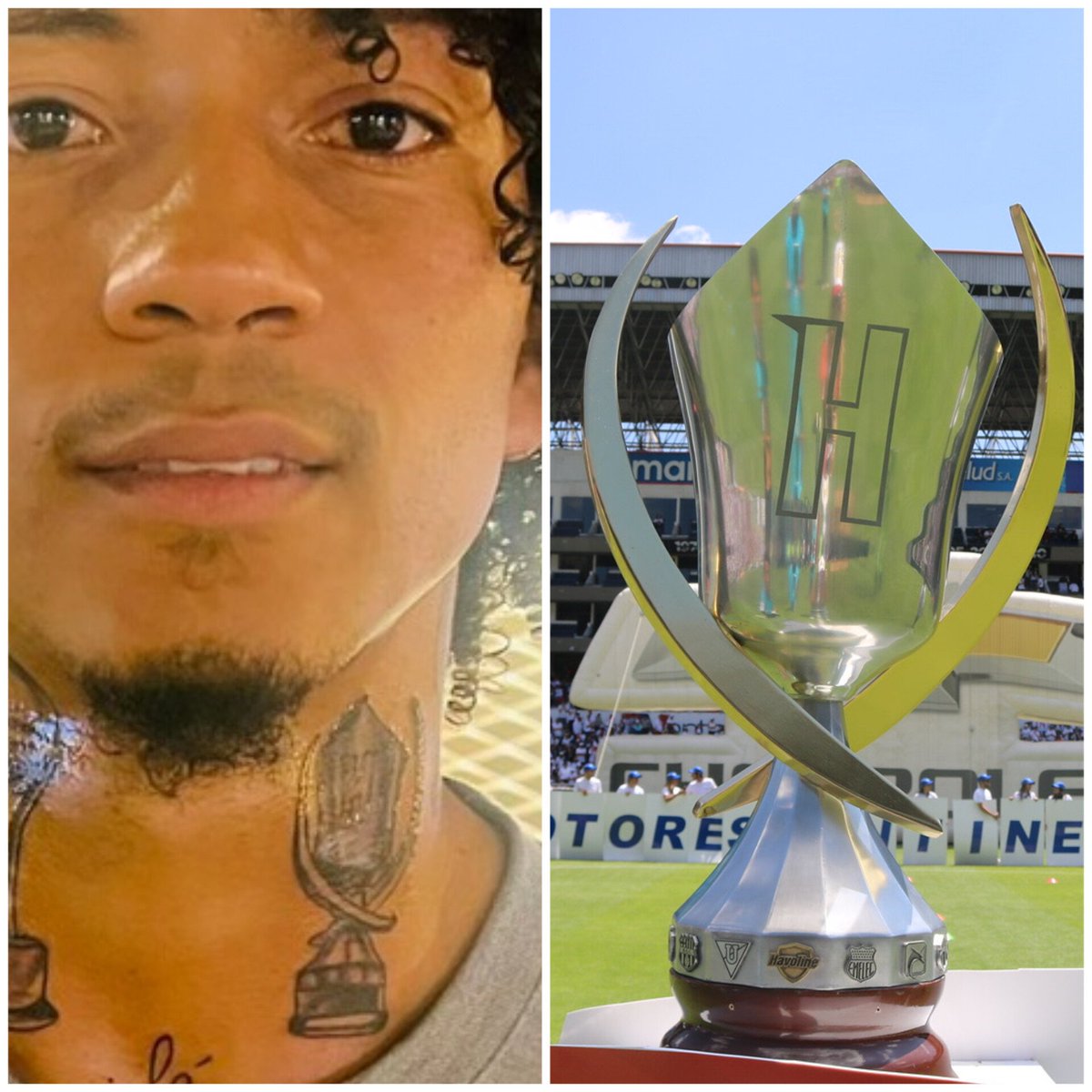 eduardopalacios's tweet photo. Creo que el Choclo Quintero es el primero en tatuarse la #CopaHavoline, en referencia al título conseguido en el 2018.
Foto de @joacosaavedraq https://t.co/rnC1nrMF07