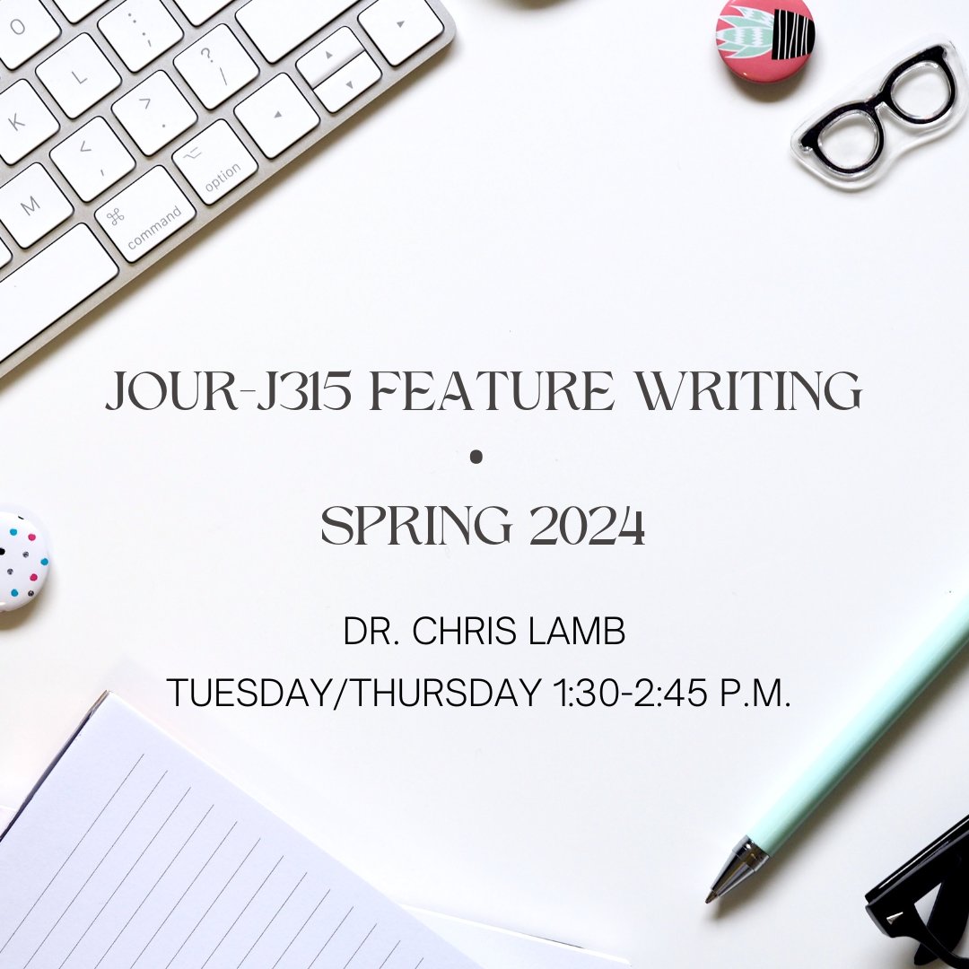 IUIJournalismPR's tweet photo. In Feature Writing, you will learn to pitch story ideas, to research &amp; report, &amp; to create engaging prose. You will find markets for your stories. Your published work will achieve immortality. Your friends will cheer you &amp; your family will never again ask why you went to college! https://t.co/TIk1XGnKPS