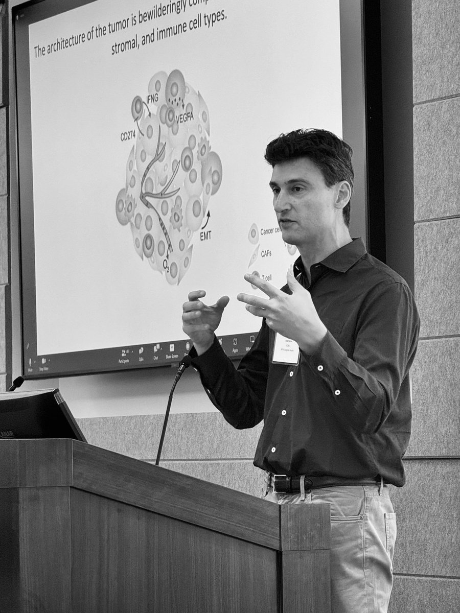 ara_anderson's tweet photo. Last but not least is friend @ItaiYanai presenting, Cellular Adaptation to Cancer Therapy Occurs by Progressive State Transitions Along a Resistance Continuum #CSBCPSON23 https://t.co/wj05B3IPGN