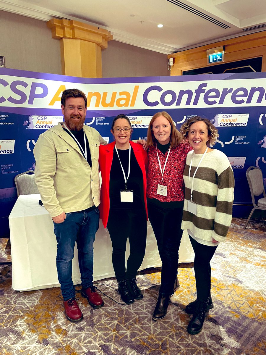 Brilliant day at #Physio23 waving the @PhysiosinMH flag with these guys @drerinbyrd @yvonne_swainson @thecsp @ukphysiosined @ScotPhysioMH @JoFishpoole @KMiddletonCSP @Hyland_P80 @WeAHPs @RachelWField
