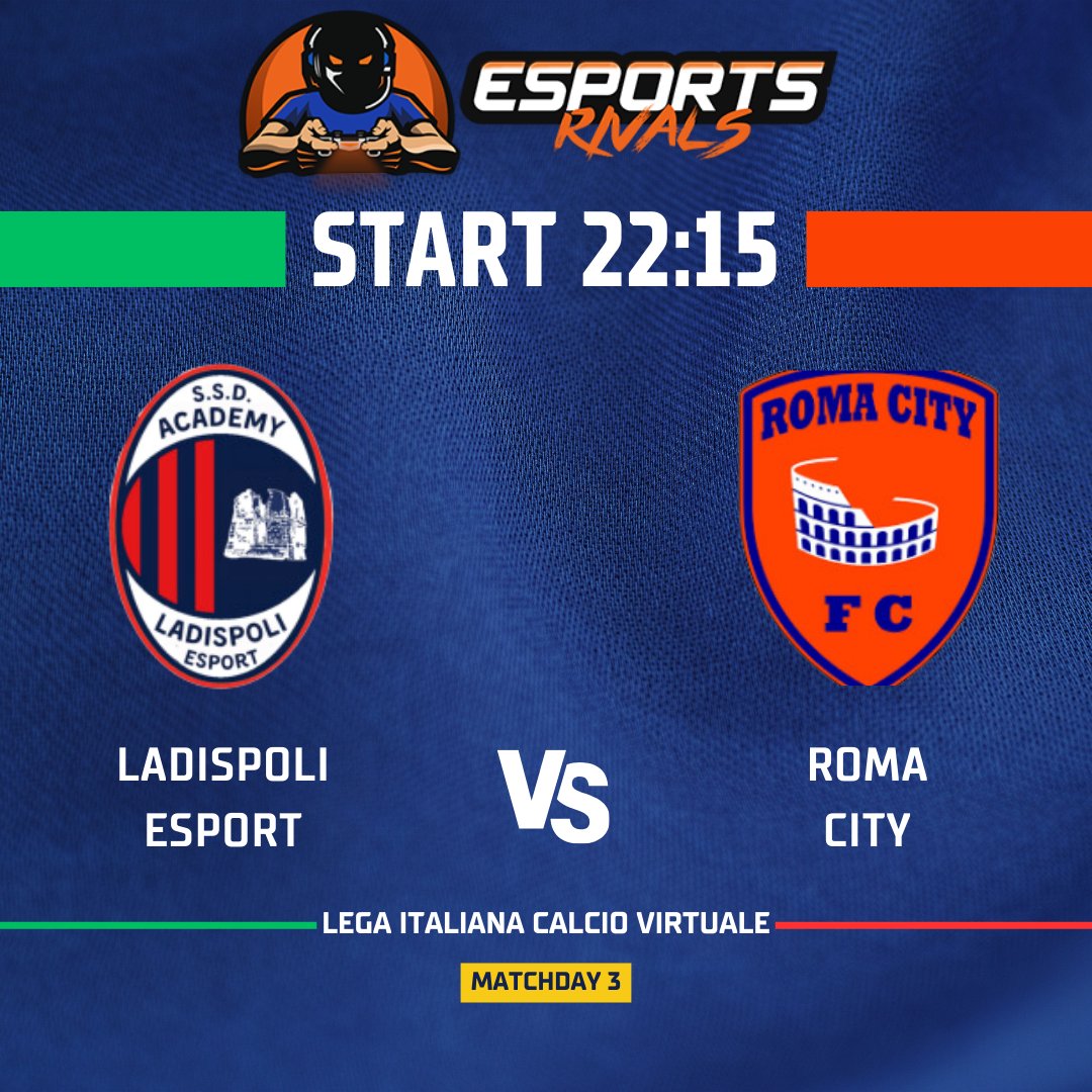 eLUDO_League's tweet photo. Stasera sul nostro canale Twitch andrà in scena la terza giornata della #licv 💯
Scenderanno in campo @LadispoliUs e Roma City ‼️
https://t.co/32FO9U80bL
#legaitalianacalciovirtuale #licv #proclub #fc24 #easports #ea #likeforlike #viral #viralpost #like4like #share #caster https://t.co/6V5I6WbaYJ