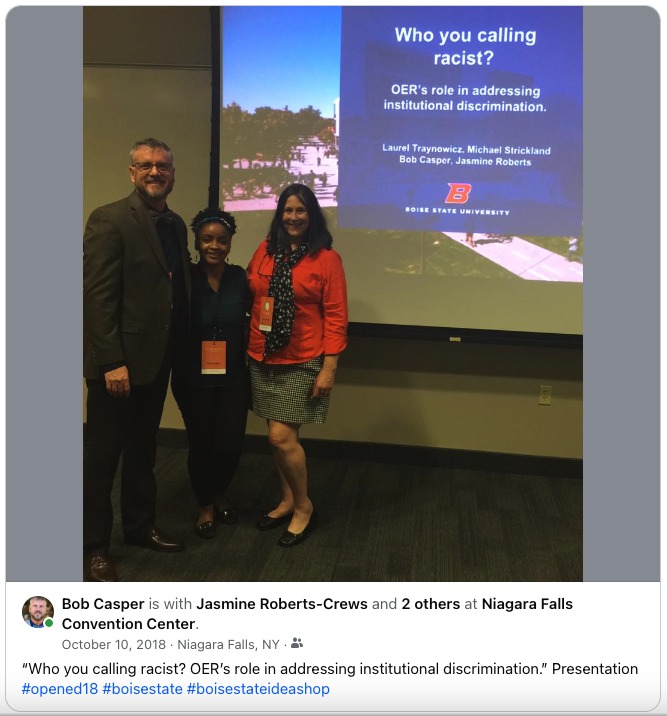 BobCasperJr's tweet image. Back a few years when Jasmine and I worked with others on an #OpenED18 presentation, and now she is one of the keynotes at #OpenEd23!  Looking forward to seeing her talk on Wednesday!