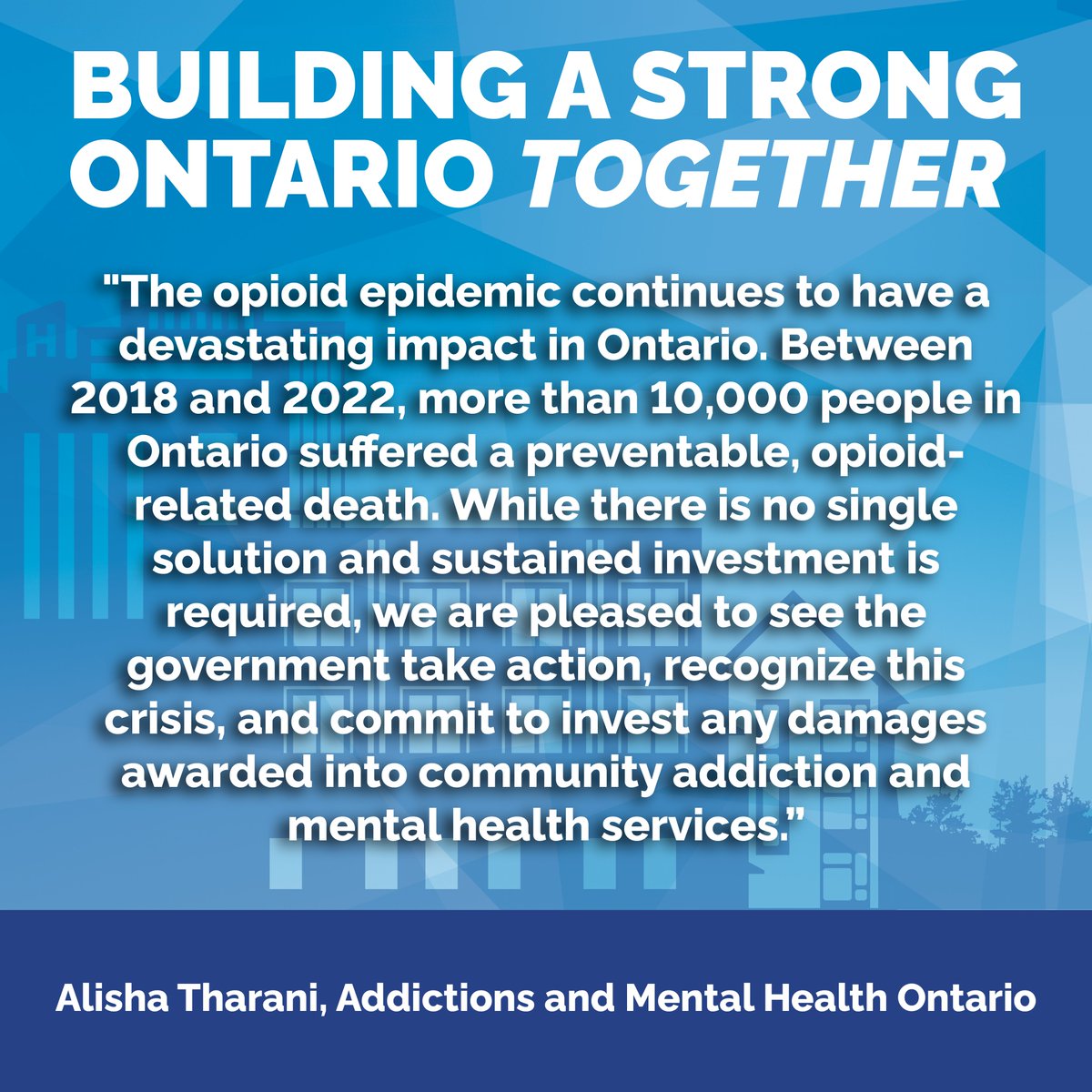 A quote from @AMHOnt on Ontario's 2023 Fall Economic Statement, Building a Strong Ontario, Together. #OnFES2023