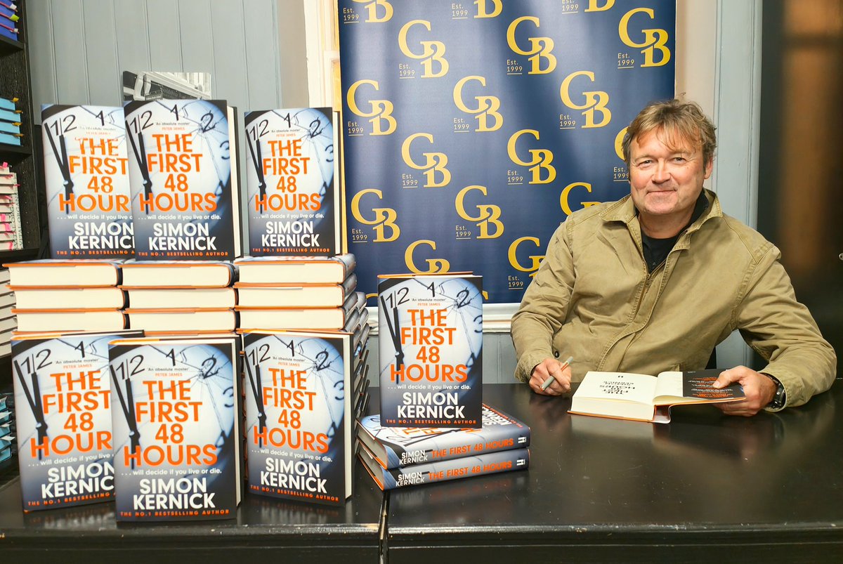 Me today at @GoldsboroBooks signing copies of my latest offering. It’s only 2 days until Thursday’s official release and we’ve already had some great reviews. NB excuse the mental hair. I know it needs a cut!