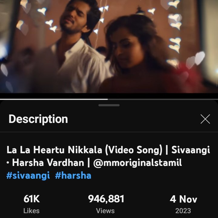 Almost 50K views for 1M🔥

Keep streaming #LalaHeartuNikkala dear #Sivaangi fam. We got this💪🏼

Lets reach 1M before tomorrow🥳