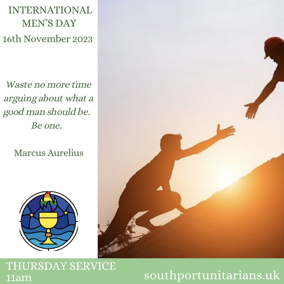 International Men's Day, service with <a href="/SPortUnitarians/">SouthportUnitarians</a> 🤝

#InternationalMensDay #connection #community #ThursdayService #Unitarian

southportunitarians.uk/event/internat…