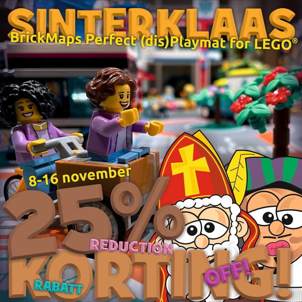 #sinterklaas #korting 25% OFF for the #dutch Sinterklaas event. 8-16 november on brickmaps.com #bol and #amazon Get your Sinterklaas presents now! Perfect (dis)playmat for @lego fans.. #legophotography #lego #legogiveaway