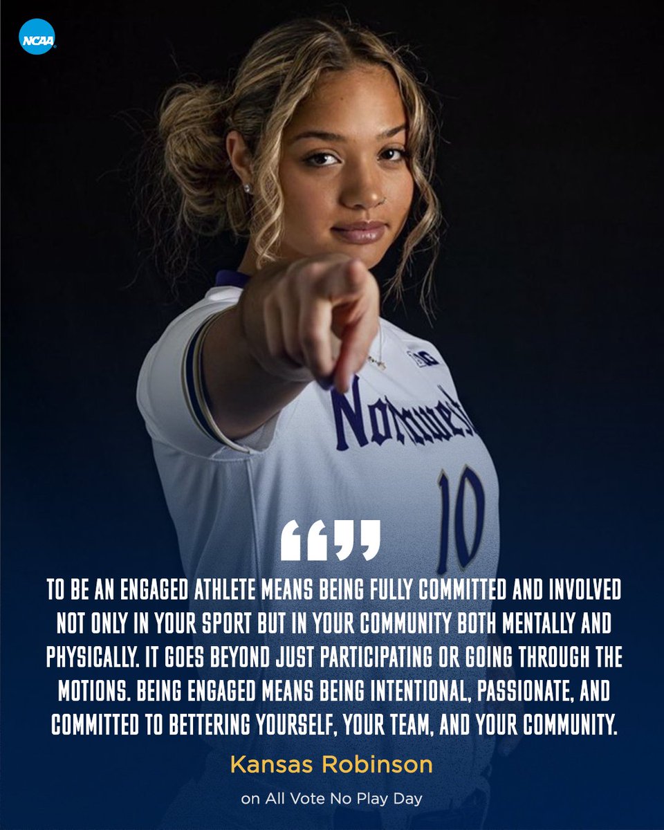 Today is #ElectionDay 🗳️ @kansas_robinson of @NUSBcats is an engaged student-athlete for @theteamdotorg demonstrating how she makes an impact in her community!