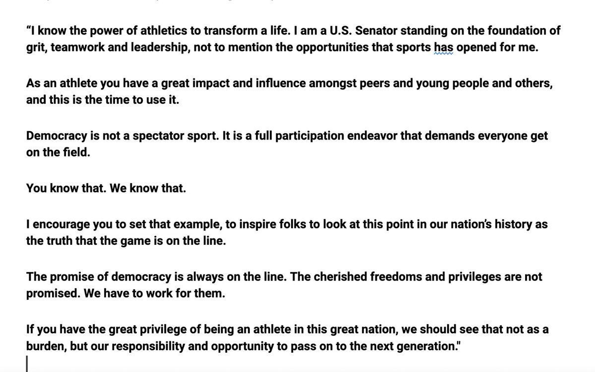 Lisa Kay Solomon (@lisakaysolomon) on Twitter photo In 2021, U.S. Senator <a href="/CoryBooker/">Cory Booker</a> helped us launch All Vote No Play Democracy Day event w/ <a href="/gostanford/">Stanford Cardinal 🌲🤓</a> student athletes & coaches <a href="/stanforddschool/">Stanford d.school</a> celebrating impact athletes can make beyond their sport.
His message is even more true today as it was then:
dropbox.com/s/ixcrb8al2l6y… In 2021, U.S. Senator <a href="/CoryBooker/">Cory Booker</a> helped us launch All Vote No Play Democracy Day event w/ <a href="/gostanford/">Stanford Cardinal 🌲🤓</a> student athletes & coaches <a href="/stanforddschool/">Stanford d.school</a> celebrating impact athletes can make beyond their sport.
His message is even more true today as it was then:
dropbox.com/s/ixcrb8al2l6y…
