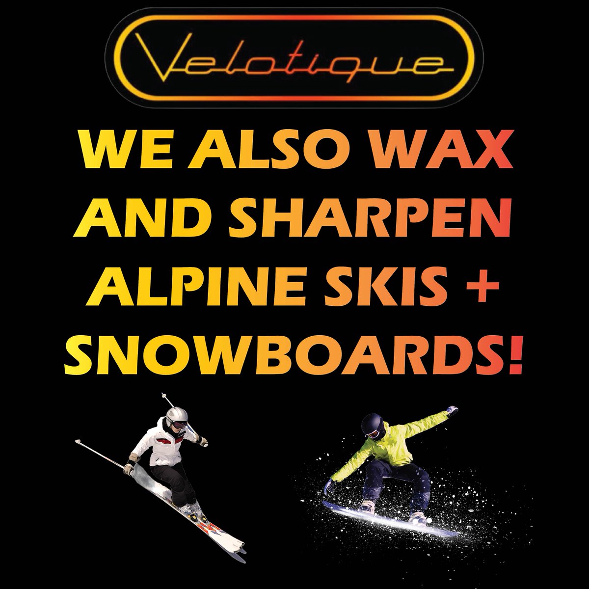 📢DID YOU KNOW? We also offer waxing and sharpening for alpine skis⛷️and snowboards🏂! Check it out: velotique.com/collections/sk…
#ShopLocal #Velotique #Leslieville #BeachesToronto #SkiTO #SwixWax #SkiWax #SkiWaxing #SnowboardWax #SnowboardWaxing