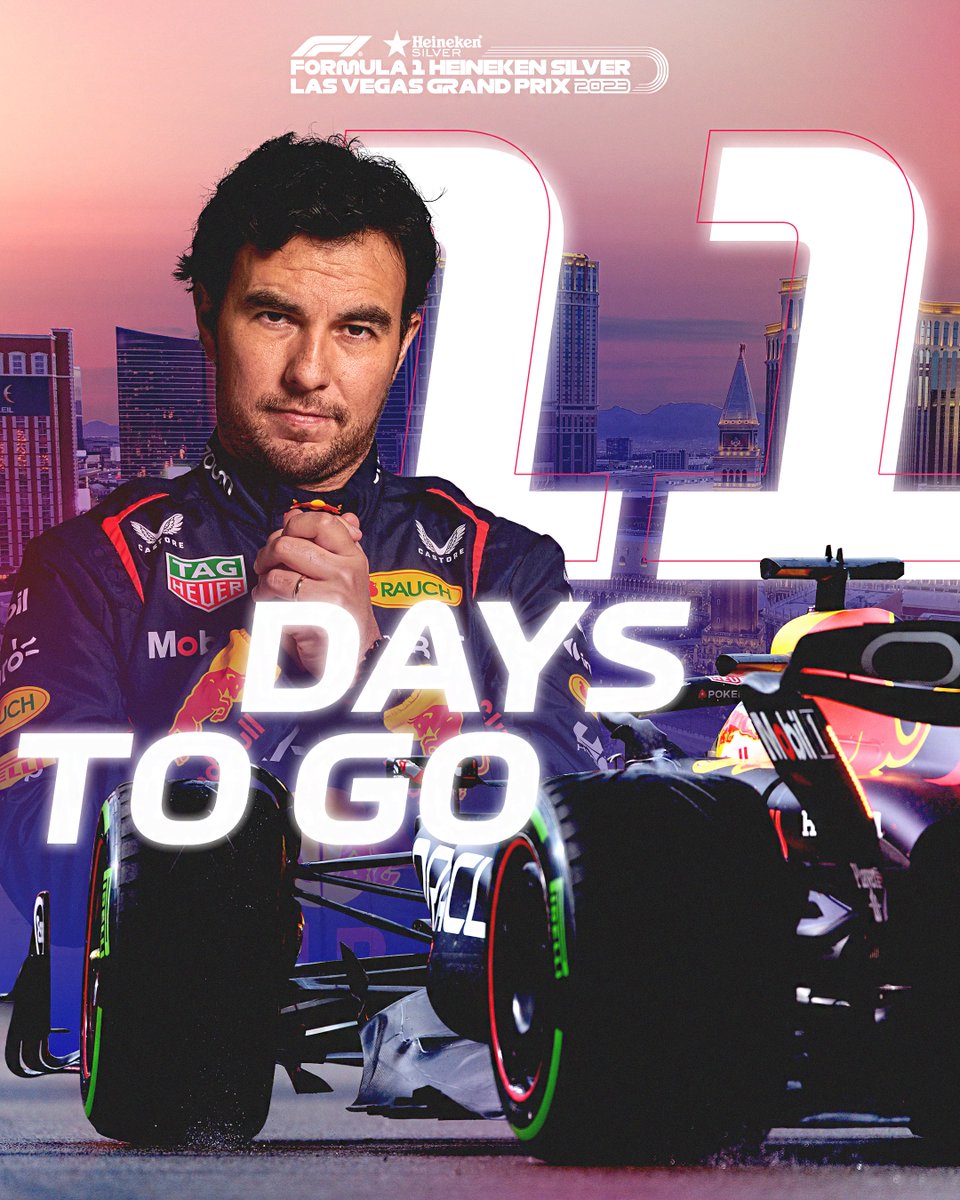 F1LasVegas's tweet photo. 1️⃣1️⃣ days to go until the #LasVegasGP  

#F1 @SChecoPerez https://t.co/el60LSgoXQ