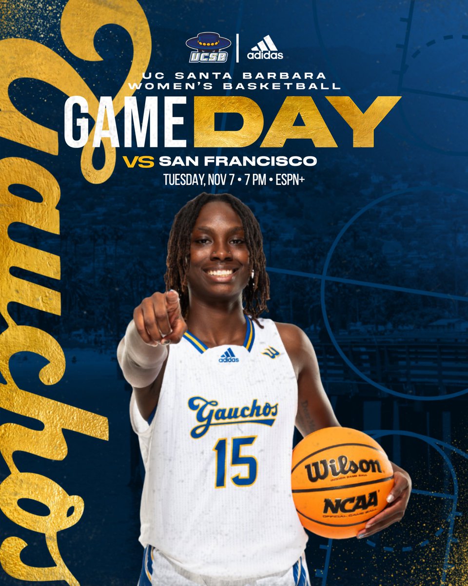 GAMEDAY’S BACK! 🆚 San Francisco 🏟️ The Thunderdome 🕖 7 p.m. 📺 ESPN+ 📊 bit.ly/WBBall_Stats #GoGauchos