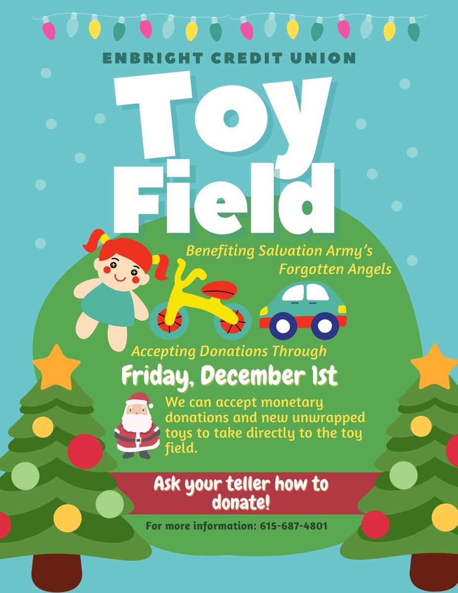 It's that time of year again!!!   Bring us your new, unwrapped toys or monetary donations &amp; we will take them directly to the field! Please help us support the Salvation Army's Forgotten Angel's today with a donation!