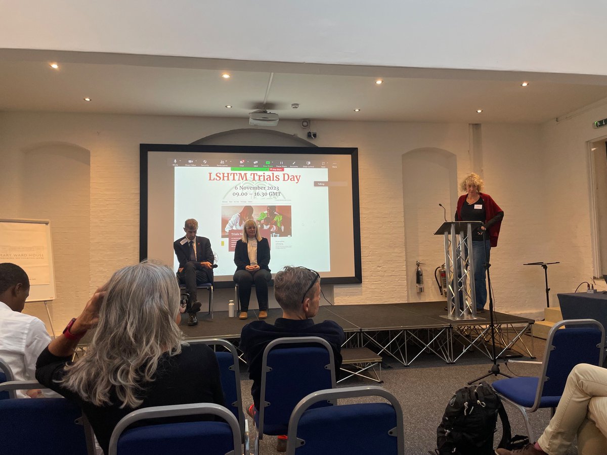 CTU_LSHTM's tweet photo. Was great to see some many faces and hear of so much fantastic work happening across @LSHTM at their ‘Trials Day’ yesterday! 

Including our very own Eni Balogun and Richard Evans presenting on the journey of the #TXA and #CVD trials in our unit to date 👏🏻 

#trialsday #research https://t.co/F6WmuFKWLc