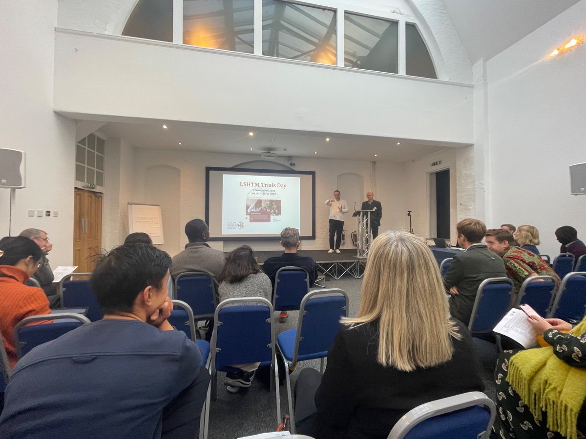 CTU_LSHTM's tweet photo. Was great to see some many faces and hear of so much fantastic work happening across @LSHTM at their ‘Trials Day’ yesterday! 

Including our very own Eni Balogun and Richard Evans presenting on the journey of the #TXA and #CVD trials in our unit to date 👏🏻 

#trialsday #research https://t.co/F6WmuFKWLc