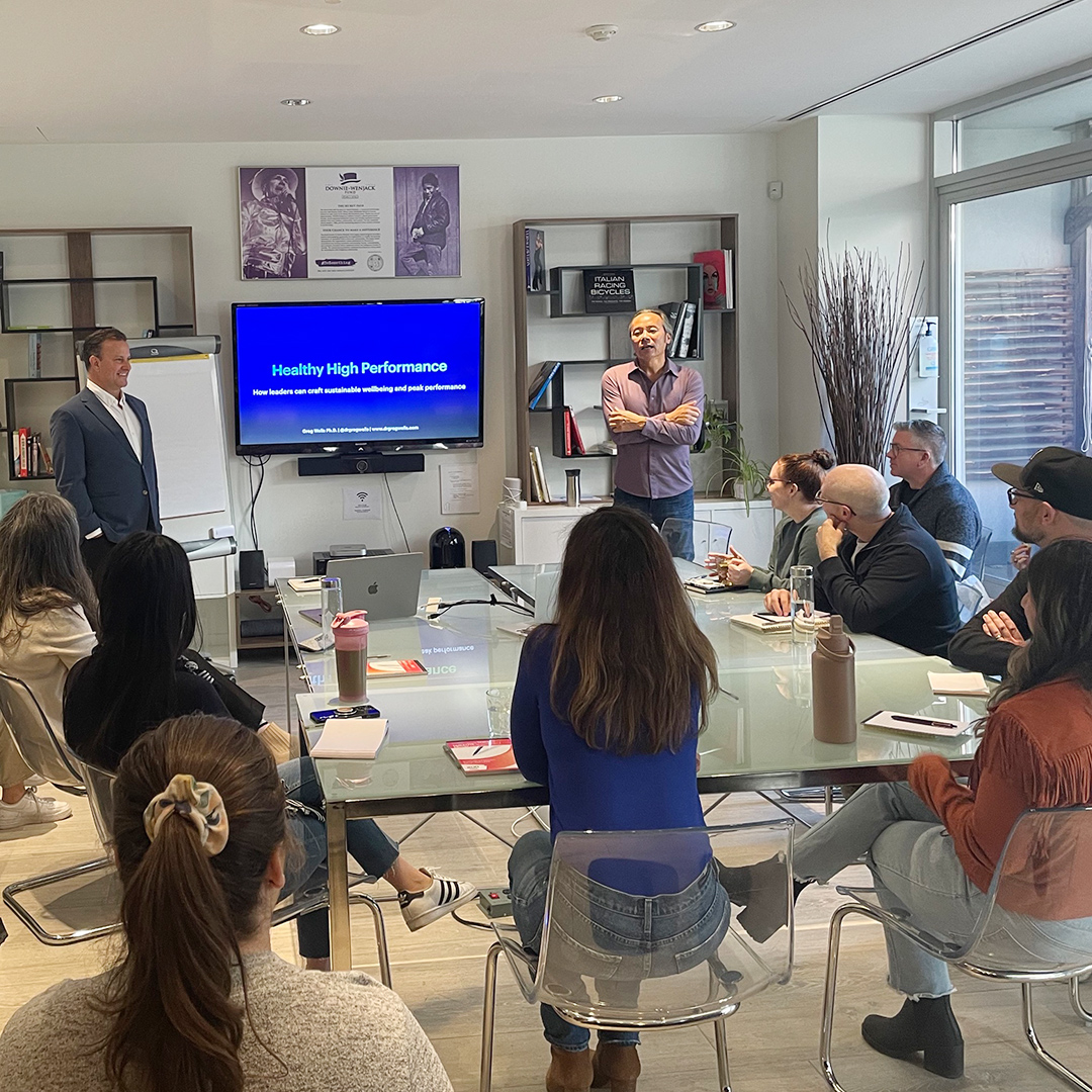 theturnlab's tweet photo. Best-selling author, performance physiologist and literal neighbour, @drgregwells stopped by last week to teach our team about #TheRippleEffect. 

We’re excited to sleep more soundly, eat smarter and move more, so we can keep turning those tides. Doctor’s orders. https://t.co/cxlHlSxJdJ