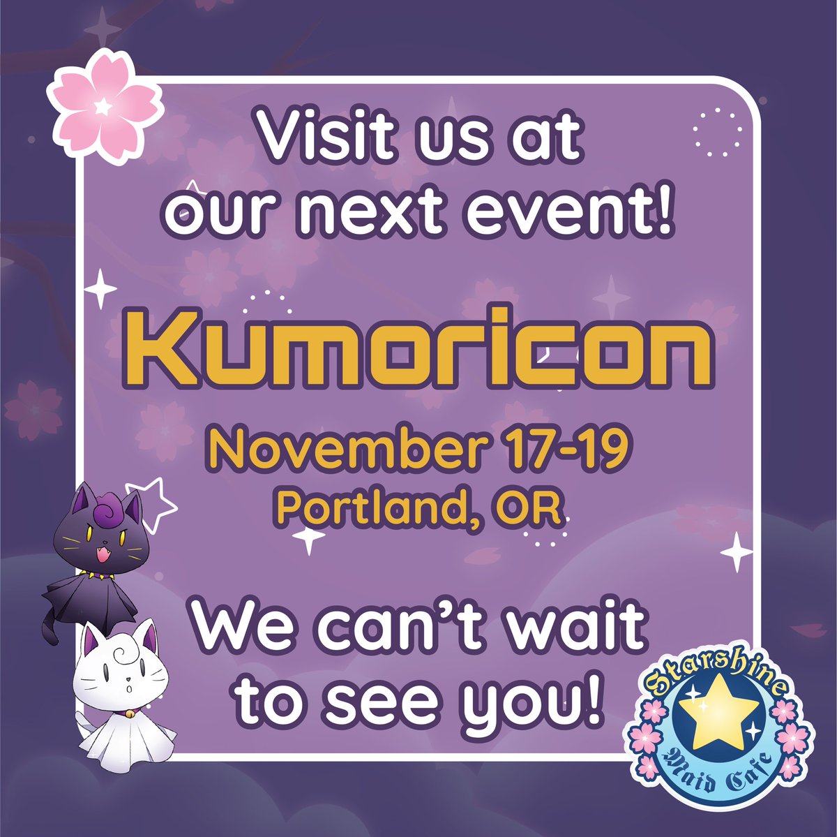 Starshinemaids's tweet photo. We’re excited for Kumoricon this year!!
#cosplay #maidcafe #kumoricon #animegirl https://t.co/3x3q9qN9jq