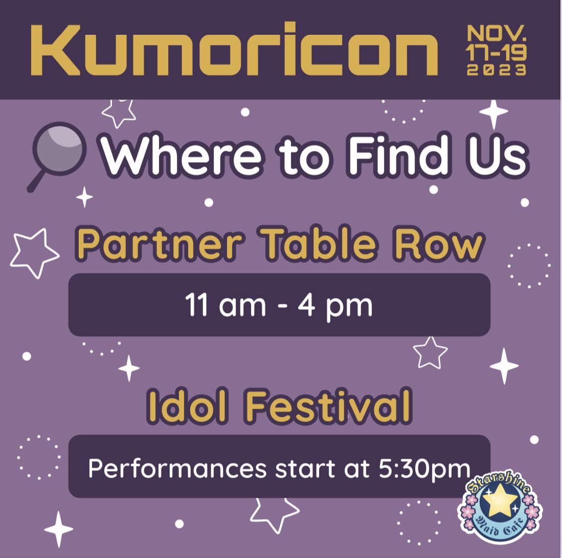 Starshinemaids's tweet photo. We’re excited for Kumoricon this year!!
#cosplay #maidcafe #kumoricon #animegirl https://t.co/3x3q9qN9jq