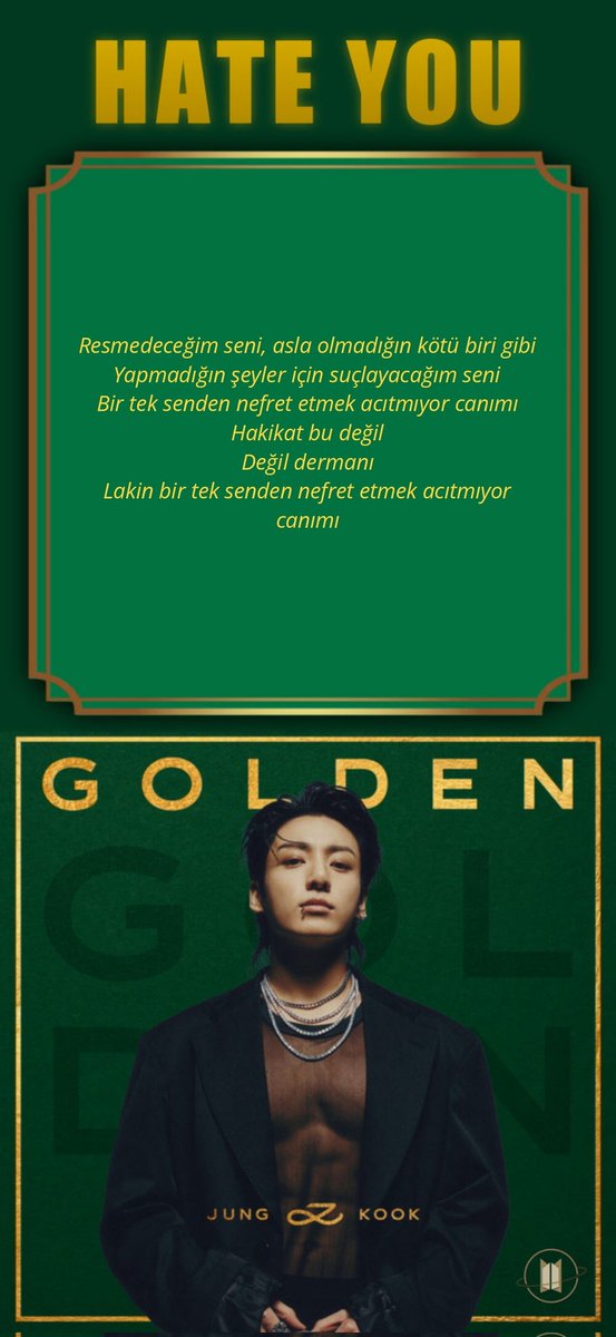 [ÇEVİRİ] Sizler için Jungkook'un “Hate You” isimli şarkısını Türkçeye çevirdik. Keyifli okumalar dileriz 💛