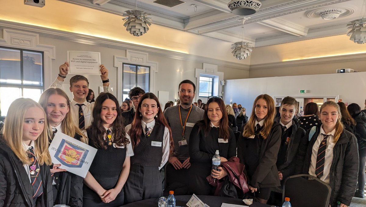 This group of young people really enjoyed sharing their views today at the North Ayrshire Joint Cabinet meeting 🤩 <a href="/IrvineRoyalAcad/">Irvine Royal Academy</a>