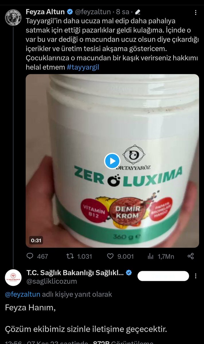 muhendisyenn's tweet photo. Sağlık bakanlığı açıklama yaptı;
İlk harekete geçen kurum sağlık bakanlığı oldu. Feyza Altun'un işaret ettiği
Özlem Lina Öz ve doktor eşi Tayyar Taylan Öz  sağlık bakanlığı tarafından denetlenecek.

#tayyargil https://t.co/MLgCWq0nJB