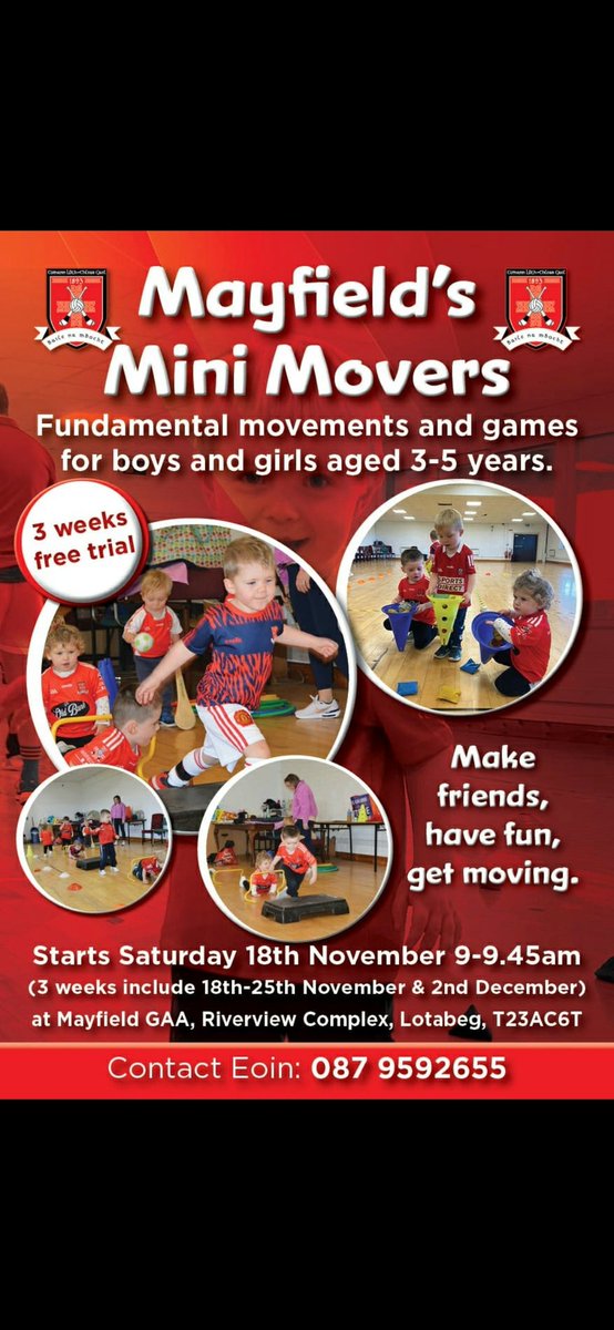 We are absolutely delighted to announce that we have set our very own 'Mini Movers' 🇵🇱

With huge interest in our academy rising recently, we have taken the opportunity to branch out to our younger superstars who love to move around and engage in games🙌

Baile Na mBocht Abu 🇵🇱