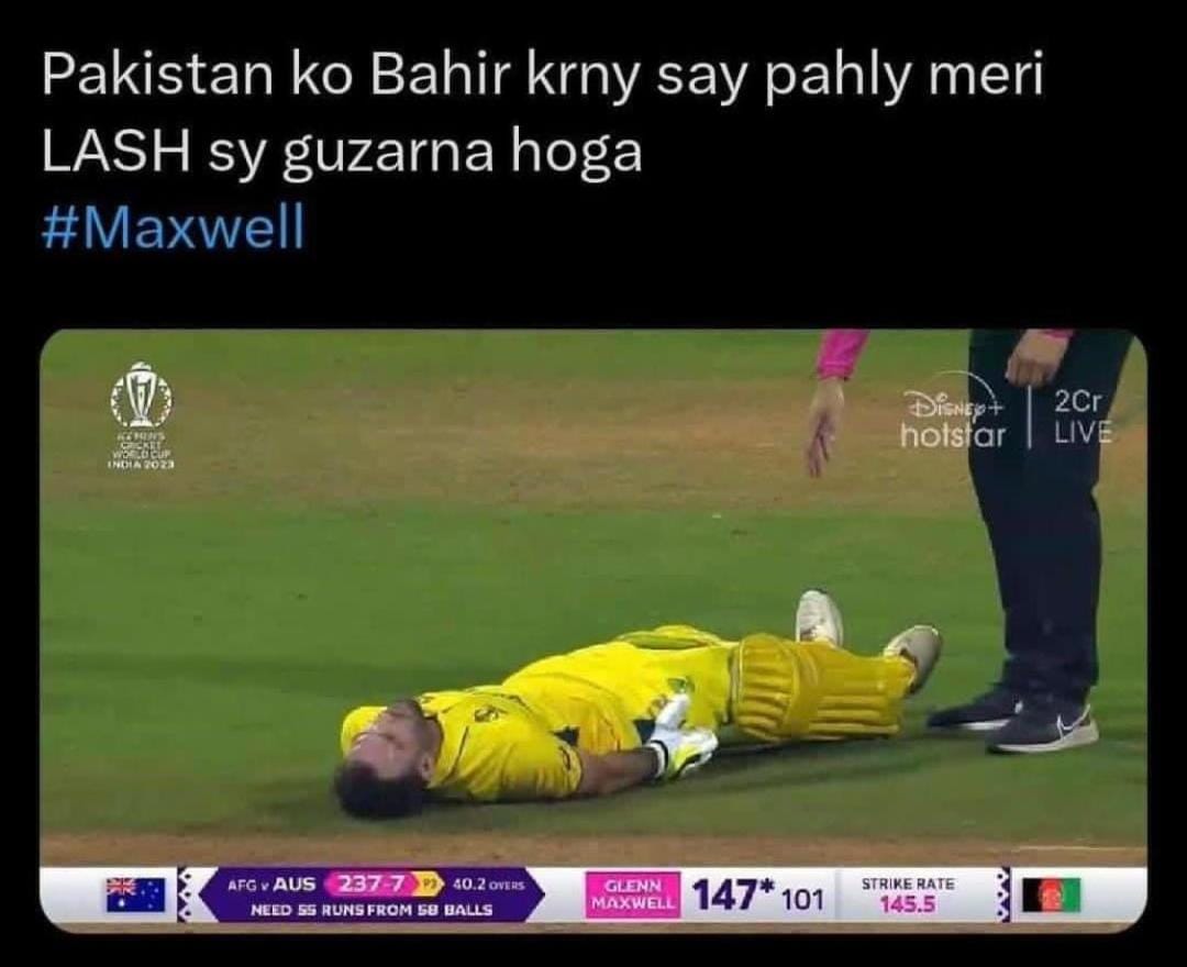 36Inayat's tweet photo. #maxwell #Pakistan #Worlds2023 #afgvsaus #AUSvAFG https://t.co/9EoOWWHGuV