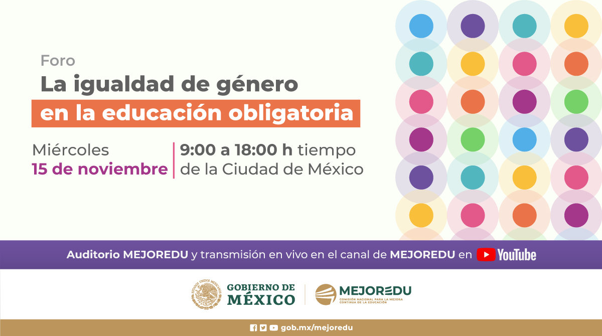 ToralesAdriana's tweet photo. 🟣El 15 de noviembre la @MejoreduMX llevará a cabo el foro "La igualdad de género en la educación obligatoria". Les esperamos de forma presencial en el auditorio de la Comisión o en su transmisión por YouTube. ¡Acompáñanos! Todo sobre el evento👉🏻https://t.co/YVYE1aoScA https://t.co/oRL7EU7Obi
