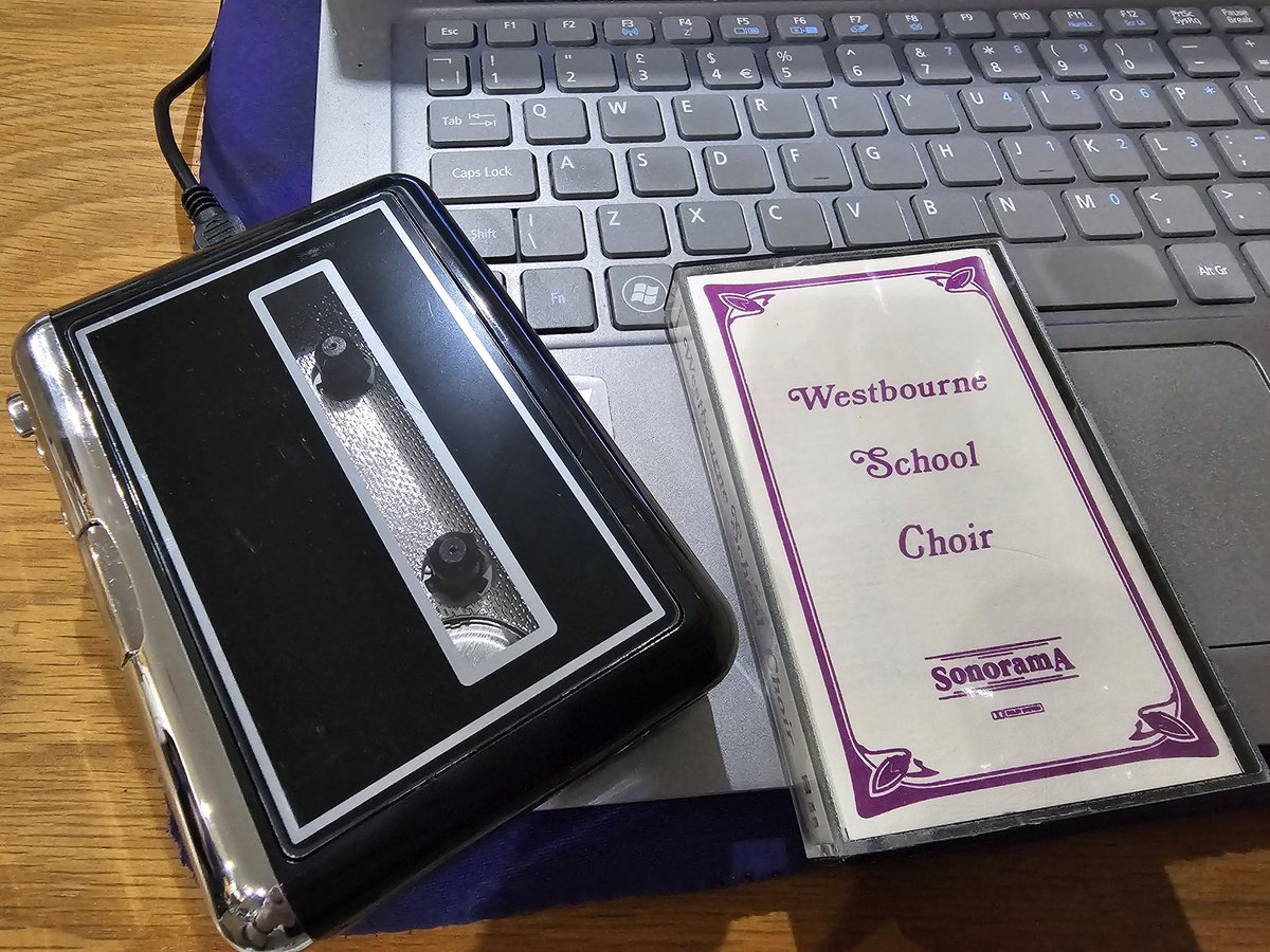 TGAArchive's tweet photo. Working in a school #Archive means doing all sorts of interesting &amp; different tasks. Today, we digitised an old #Westbourne school choir cassette recording from June 1988. https://t.co/y7gYAXGfqN