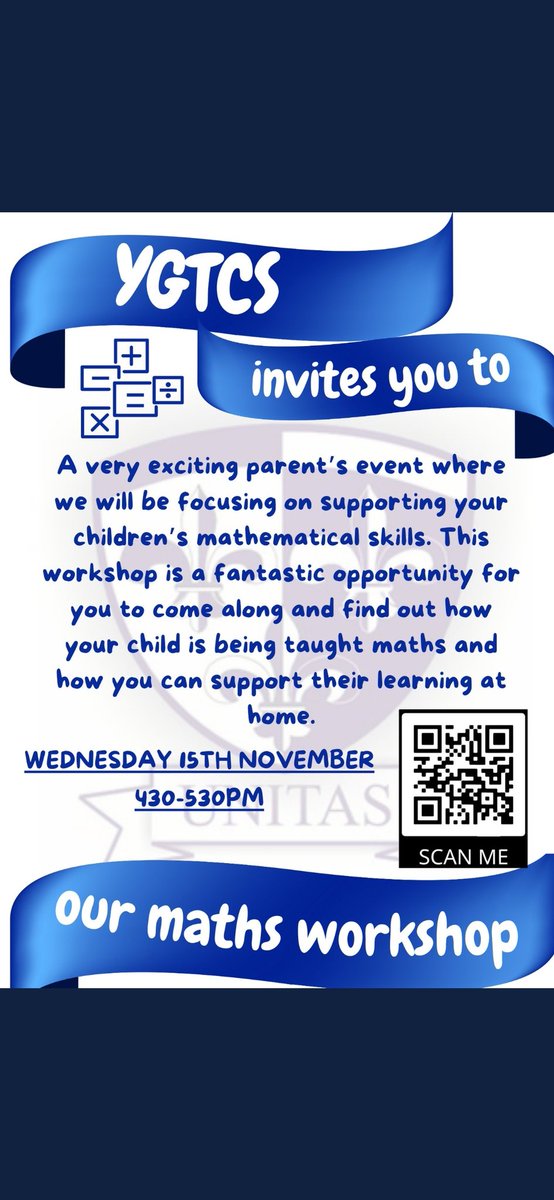 Use the QR code to book yourself into the workshop. <a href="/MathsTredegar/">Tredegar Maths</a> <a href="/MrsLloyd221/">Mrs Lloyd</a> <a href="/RoJoMaths/">RoJo Maths</a> <a href="/bray_maths/">Miss Bray</a> <a href="/TCS_MrsGreenway/">MrsGreenwayMaths</a> <a href="/MrVokesMaths/">Mr Vokes</a>