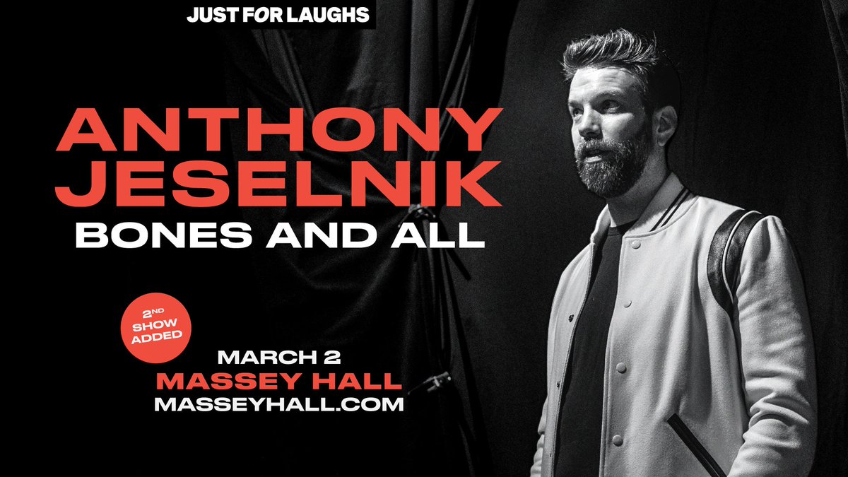 Just For Laughs Toronto (@jfl_toronto) on Twitter photo You already sold out <a href="/anthonyjeselnik/">Anthony Jeselnik</a>'s 7PM show in Toronto so we added a SECOND SHOW π₯π₯π₯
π9:30PM at <a href="/masseyhall/">Massey Hall</a>
π« Tickets on sale: masseyhall.mhrth.com/tickets/anthonβ¦ You already sold out <a href="/anthonyjeselnik/">Anthony Jeselnik</a>'s 7PM show in Toronto so we added a SECOND SHOW π₯π₯π₯
π9:30PM at <a href="/masseyhall/">Massey Hall</a>
π« Tickets on sale: masseyhall.mhrth.com/tickets/anthonβ¦
