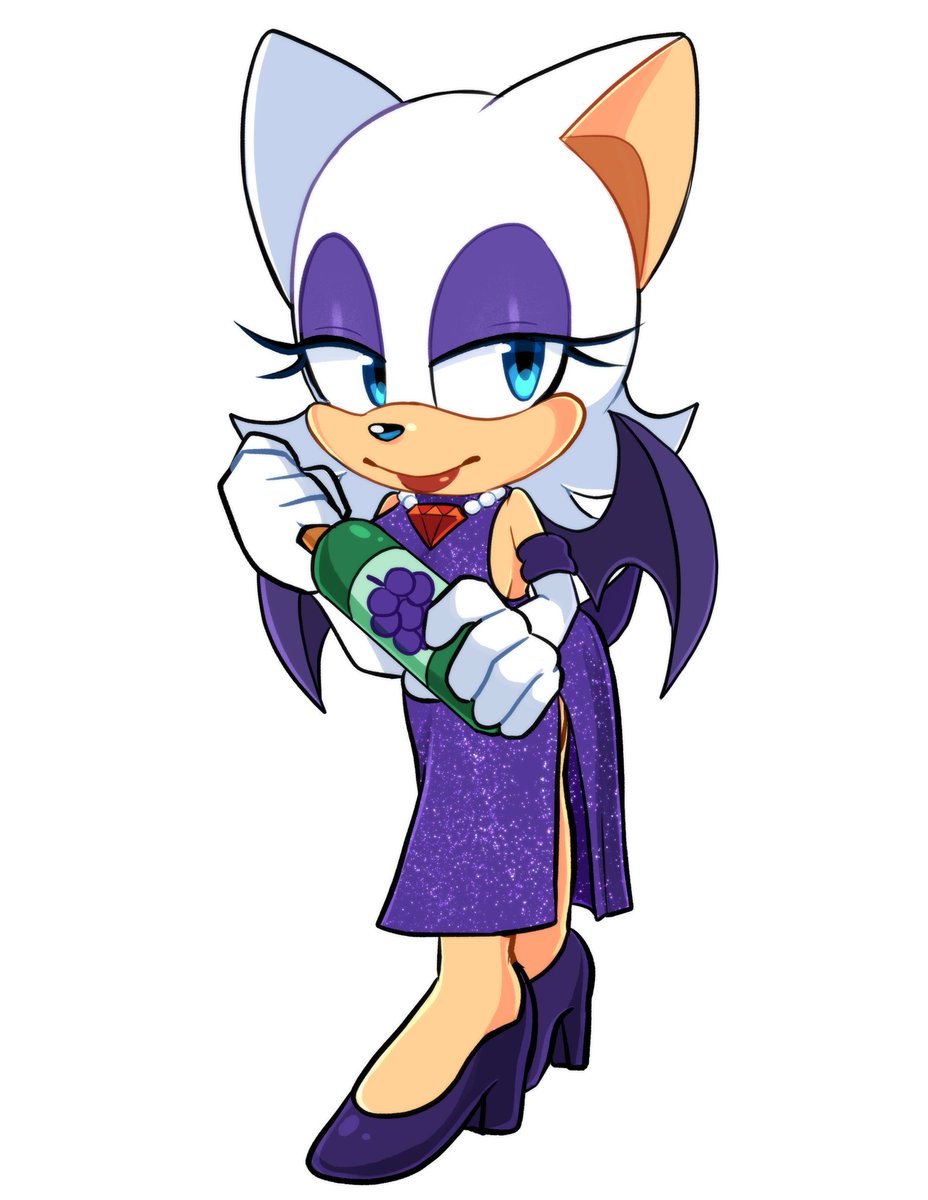 Rouge for the Sonic Expo Cafe! She will happily give you GRAPE FLAVORED FRUIT JUICE MHM 😀🍇 — #SonicTheHedgehog #SonicEXPO