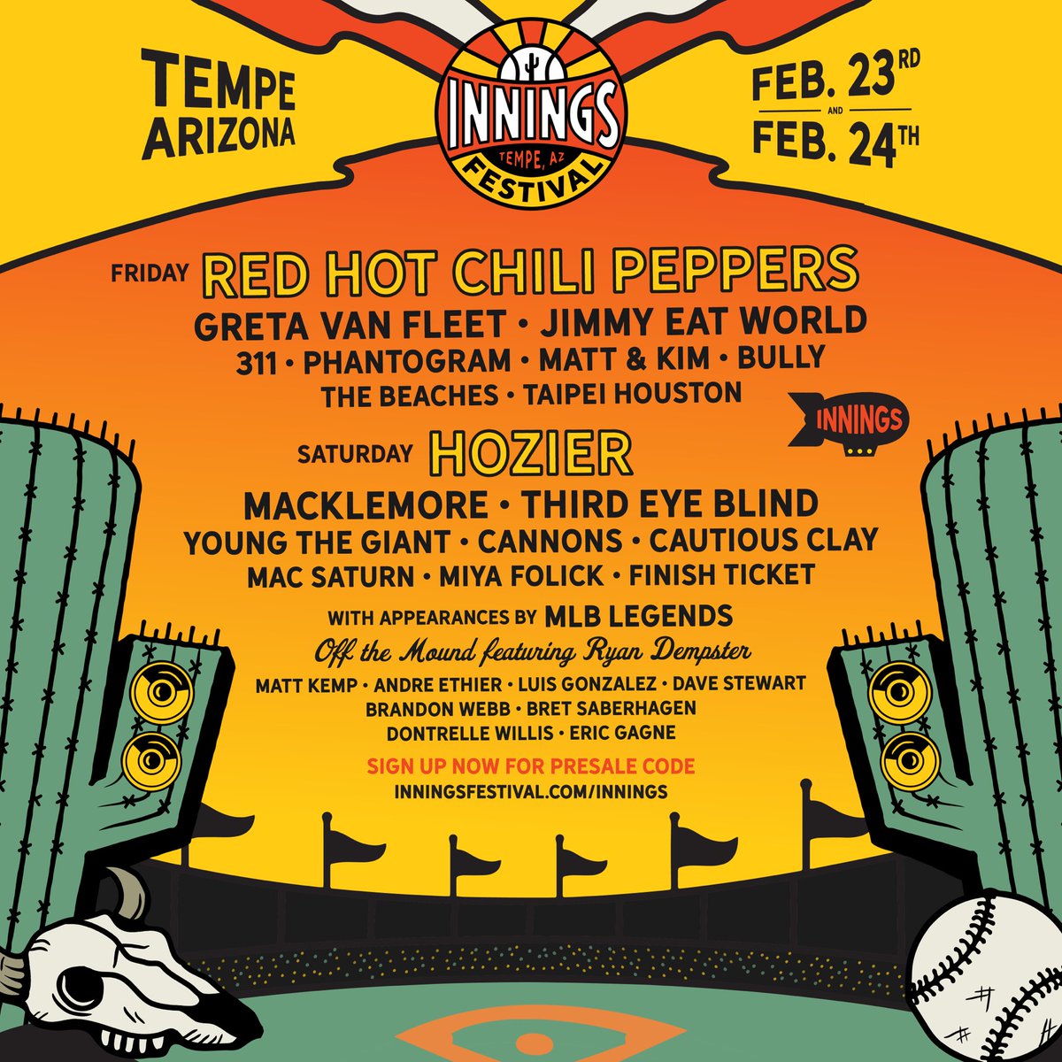 cannonstheband's tweet photo. See you in February for @inningsfest ✨Pre-sale Thursday 10am MT 🌵 https://t.co/Bce22jhWjp