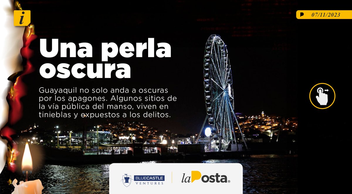 LaPosta_Ecu's tweet photo. ¡Una Perla oscura! En algunos sectores de la vía pública de #Guayaquil no hay luz y no, no es por el estiaje. La people se queja de luminarias dañadas que vuelven aún más inseguras las zonas y dan chance a los delitos.
@bluecastlev
WhatsApp: 0984694493
Web: https://t.co/KSKulDgA9I