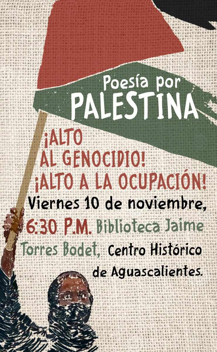 En Aguascalientes, México, estamos convocando a organizaciones locales y a las personas en general para que se sumen a la lectura colectiva ¡Alto al genociodio! ¡Alto a la masacre! Ayúdennos a pasar la voz

@HoyPalestina