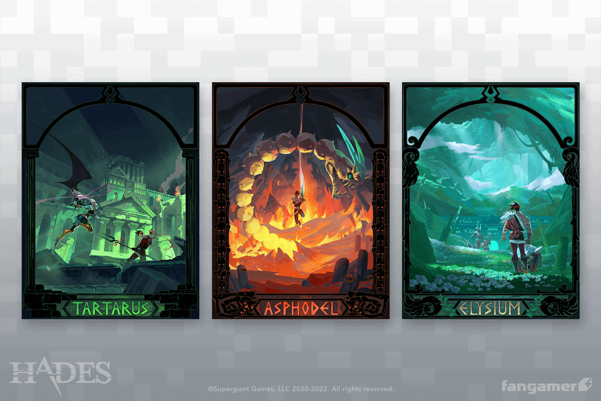 This beautiful Hades Underworld Triptych is back in a new offset-printed run! Available now: fanga.me/r/hades-offset