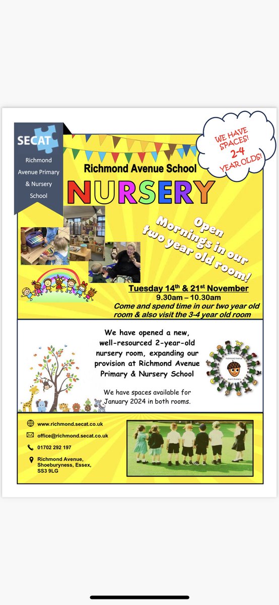 Come and visit our two year old room with your little one - if you have a child looking for a Nursery space for January then join us… #jointherichmondfamily #community