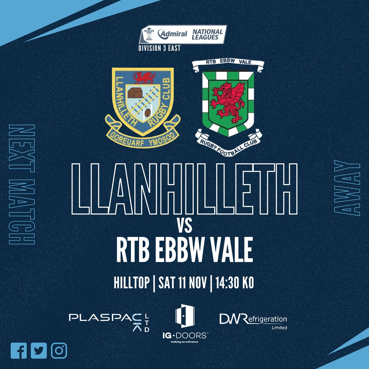 NEXT MATCH | This week we travel to Rtb Ebbw Vale Rfc for another league fixture🏉

#rhinos 🦏
