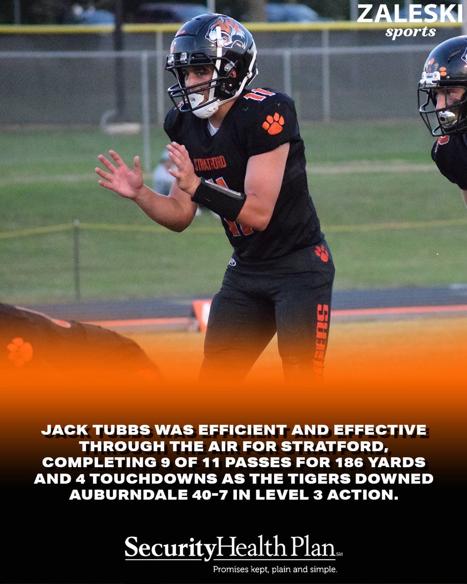 Tubbs throws for 4 touchdowns as Stratford continues title defense.