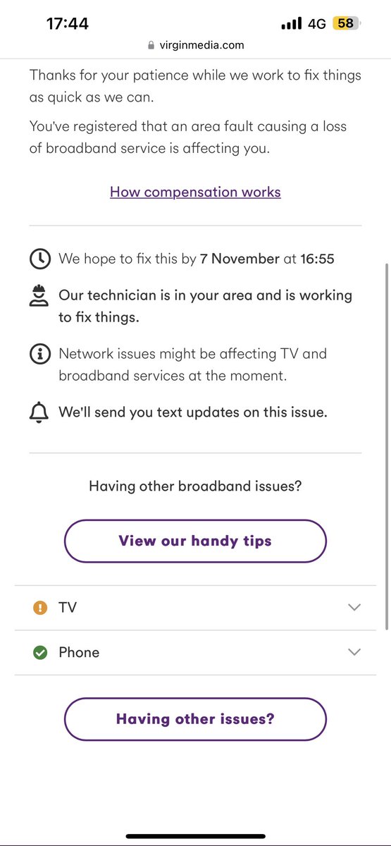according2vick's tweet photo. @virginmedia Yes this is what I’m currently seeing. https://t.co/YDD63szOni