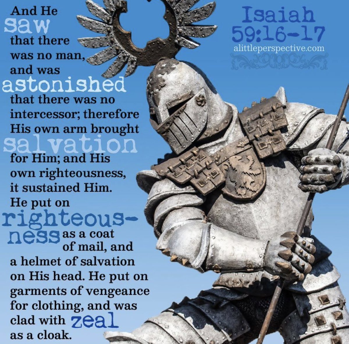 🩵💙🕊Words To Ponder🕊💙🩵 🕊What a beautiful and stunning implication; your armor and my armor is Yahweh’s own ~ given as a gift and empowered by His Holy Spirit to ENSURE our victory! Hallelujah ✝️🕊 Oh Father let me put on your armor every day before I even get out of bed.…