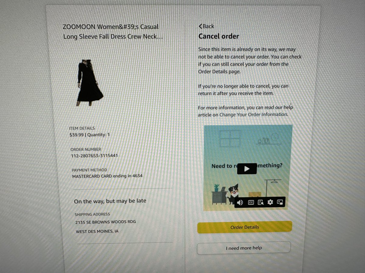 AmberLyn3's tweet photo. @amazon @awscloud I was told if my shipment didn’t come yesterday that I could cancel it. Today I tried canceling &amp; it won’t let me. Now it’s miraculously shipping. How convenient!

Now I have to go through the trouble of returning an item that’s late four days and counting? https://t.co/BTVgNUkC8w