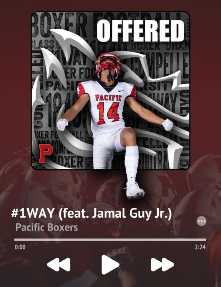 after a great call with @CoachP_Maddox i am very blessed to receive my first offer from <a href="/Boxer_Football/">Pacific Football</a> ❗️❗️
<a href="/BrandonHuffman/">Brandon Huffman</a> <a href="/sealthfootball/">Chief Sealth Football</a> <a href="/HeirFootball/">HEIR Academy - Football</a> <a href="/RylandSpencer/">Ryland Spencer™</a> @RecruitRadarPNW <a href="/NickFarman55/">Nick Farman M.S.</a>