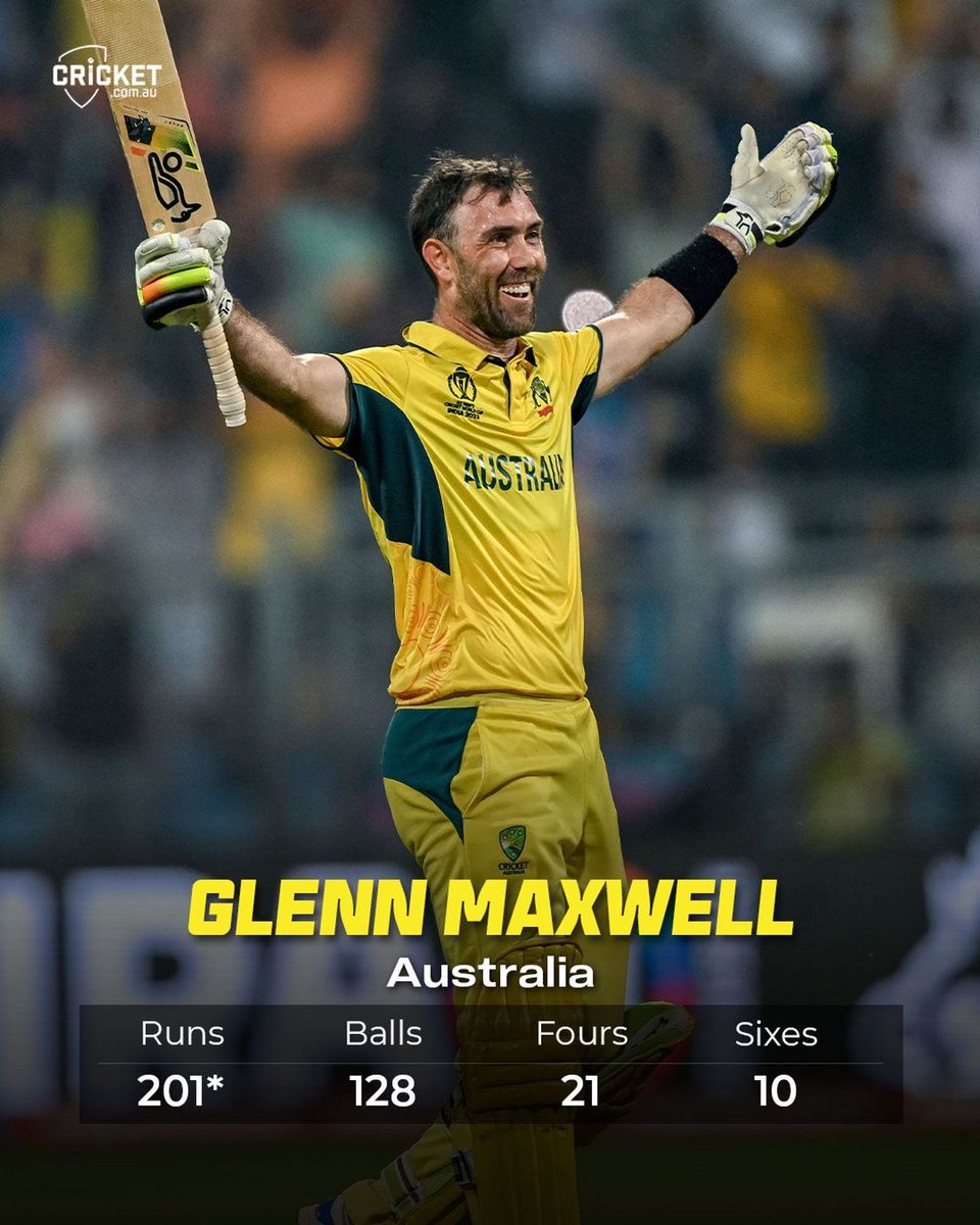 Australia vs Afghanistan today was one of the most incredible cricket matches I’ve ever watched. And there’s a huge lesson in it for fellow founders (and anyone else) - never give up.

Chasing a target of 292 and 91-7 early on in the game, most thought it was all over for