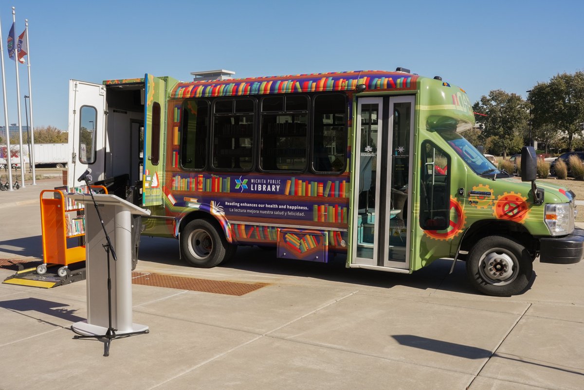 kansashealthorg's tweet photo. When you can't get to the library in Wichita, the @wichitalibrary can come to you! Introducing the Book Bus! The Kansas Health Foundation was thrilled to help with this novel approach to increasing library accessibility. 📚🚐

Learn more: https://t.co/SCvRvWwTc4 https://t.co/j45BHir8Fq