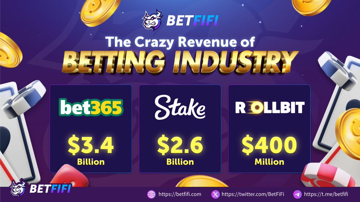 FiFi_Platform's tweet image. 💰Industry giants are earning billions yearly💰

Have you ever thought that you could be part of the beneficiaries of these lucrative earnings❓

At BetFiFi, we offer more than just winnings — earn platform tokens and dividends, become a part of the billion-dollar industry🔥…