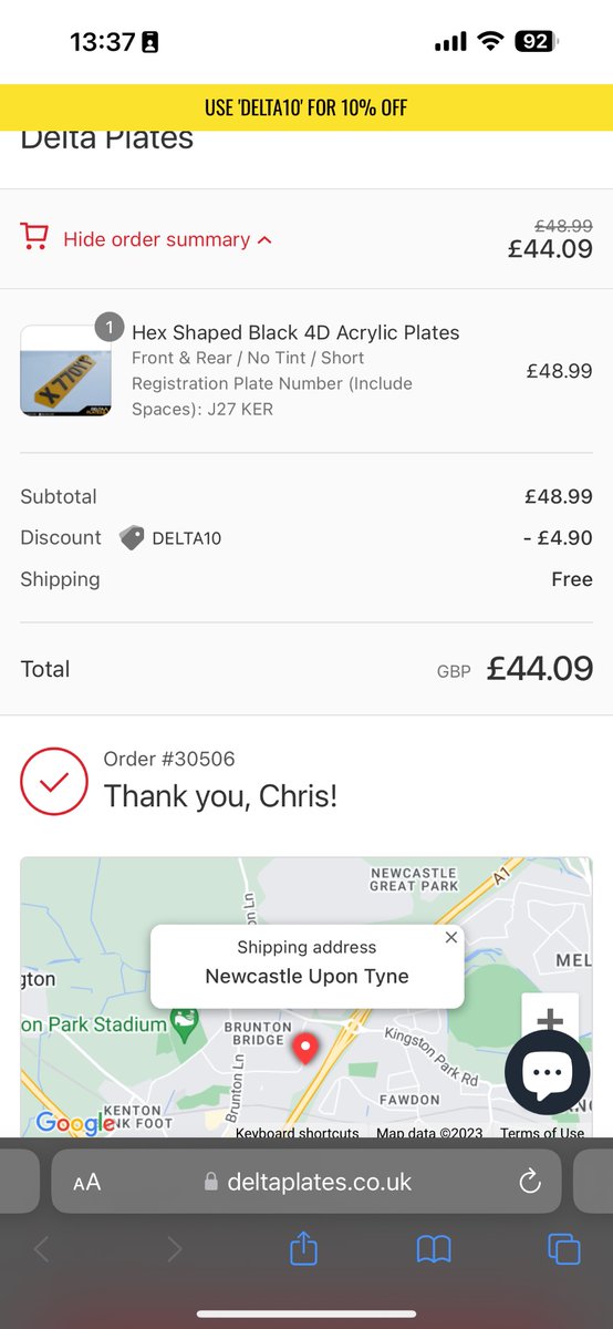 DTLRVLTN's tweet photo. #deltaplates can you reply please ordered 4d short no tint plates so there legal/ arrived without legal markings on. https://t.co/Tv6S3KowiP