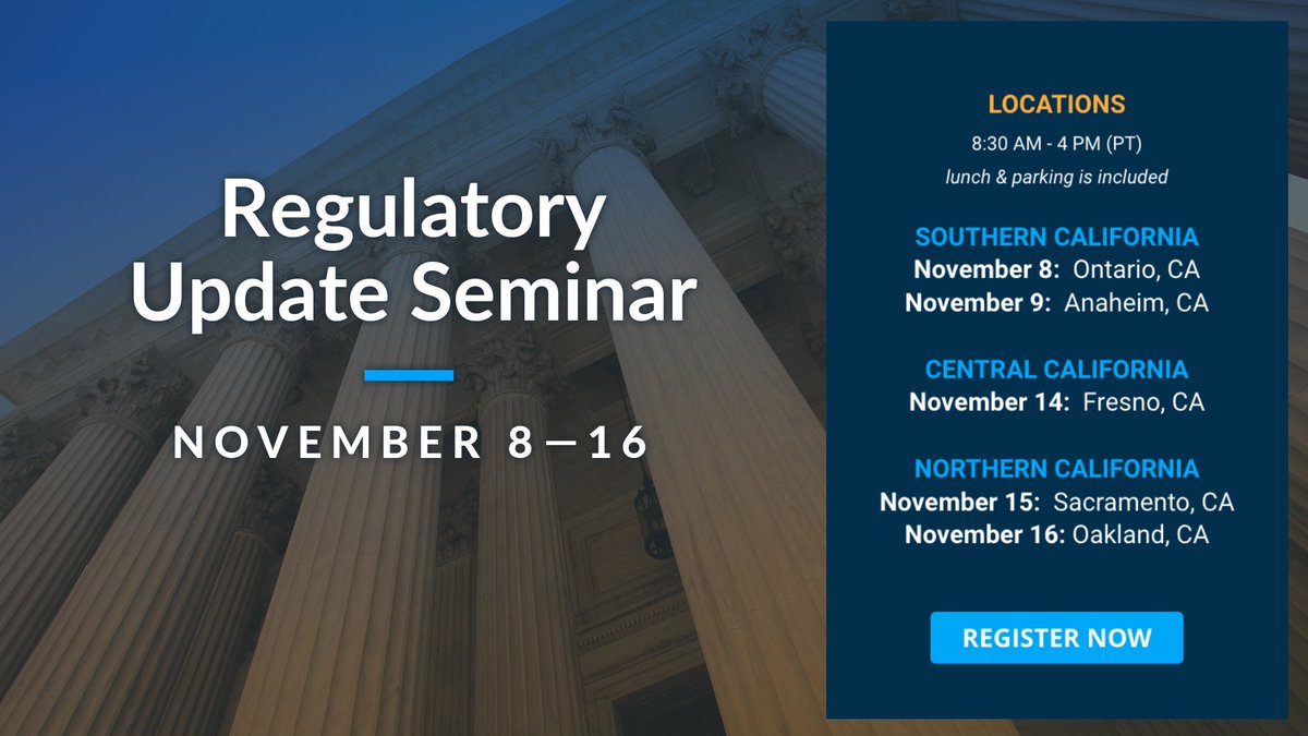 Changes to laws and regulations aren’t the only things keeping compliance officers on their toes! The 2023 Regulatory Update Seminar brings California credit unions the most recent developments with tangible solutions to prepare you. Register now!

ow.ly/uwAY50Q59Gx