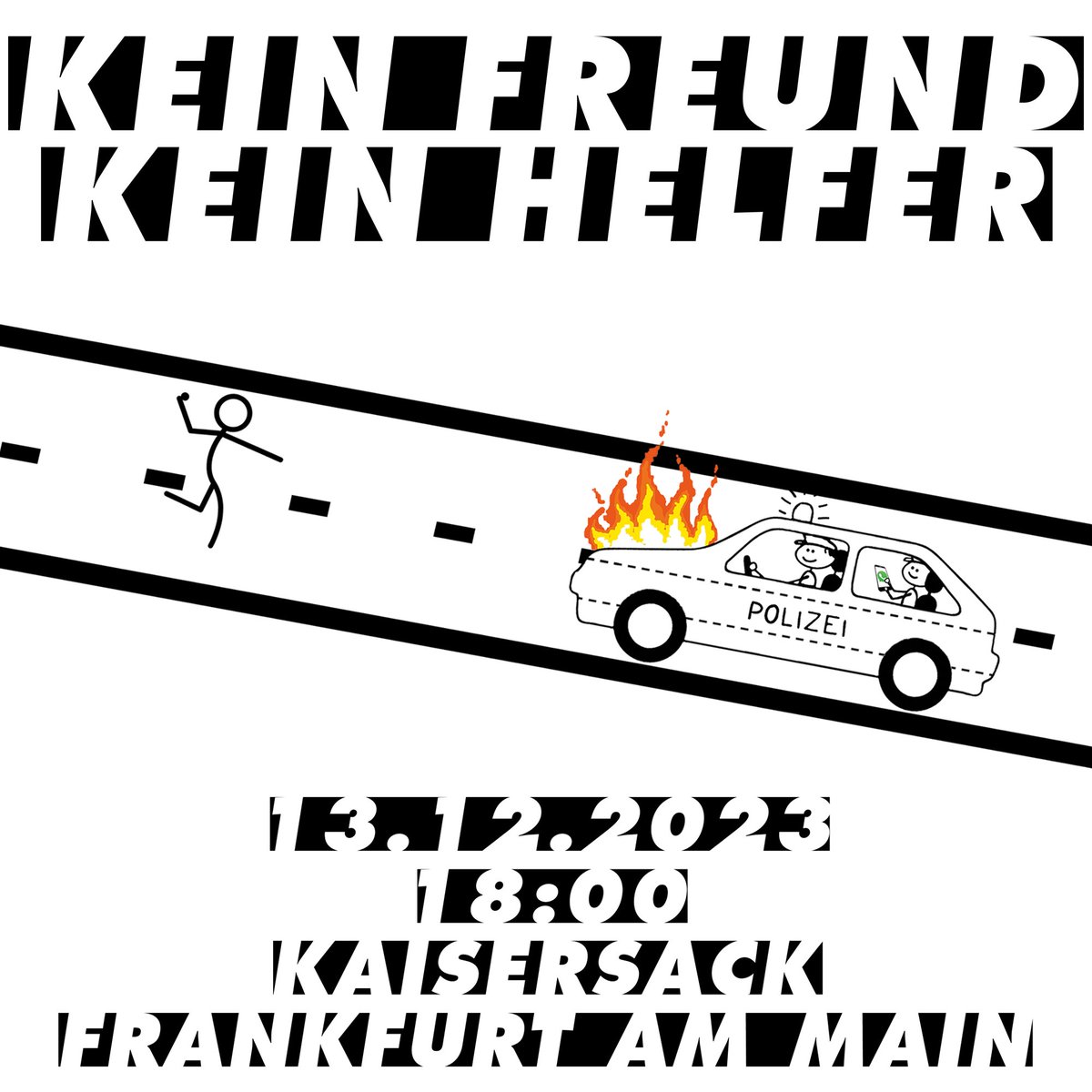 #Demo 🔥KEIN FREUND, KEIN HELFER🔥
So.. viele.. extrem rechte Chatverläufe!
 
Das hess. Versammlungsgesetz, die Waffenverbotszone im Bahnhofsviertel, Repression gegen #Antifa|s und 18% für die faschistische #noAfD sind Grund genug, in #Frankfurt auf die Straße zu gehen! #ffm1312