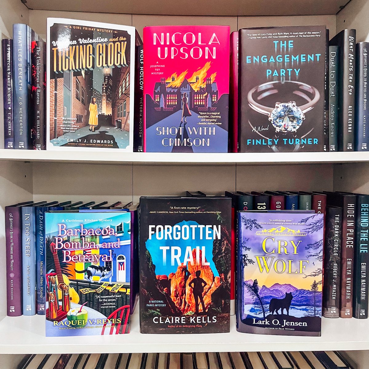 Crooked Lane Books (@crookedlanebks) on Twitter photo Happy #bookbirthday to our November authors!
🔥SHOT WITH CRIMSON <a href="/nicolaupsonbook/">Nicola Upson 🏳️🌈</a>
💍THE ENGAGEMENT PARTY <a href="/finleywrites/">Finley Turner</a>
🕰️VIVIANA VALENTINE AND THE TICKING CLOCK @MsEmilyEdwards
🎶BARBACOA, BOMBA, AND BETRAYAL @LatinaSleuths
🥾FORGOTTEN TRAIL <a href="/kathkells/">Claire Kells</a>
🐺CRY WOLF <a href="/lindaojohnston/">Linda O. Johnston</a> Happy #bookbirthday to our November authors!
🔥SHOT WITH CRIMSON <a href="/nicolaupsonbook/">Nicola Upson 🏳️🌈</a>
💍THE ENGAGEMENT PARTY <a href="/finleywrites/">Finley Turner</a>
🕰️VIVIANA VALENTINE AND THE TICKING CLOCK @MsEmilyEdwards
🎶BARBACOA, BOMBA, AND BETRAYAL @LatinaSleuths
🥾FORGOTTEN TRAIL <a href="/kathkells/">Claire Kells</a>
🐺CRY WOLF <a href="/lindaojohnston/">Linda O. Johnston</a>